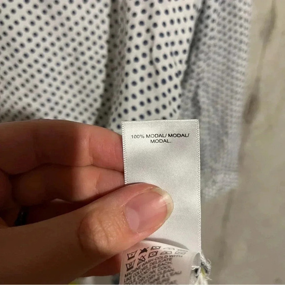 Lucky Brand Women’s Top Size Medium Lightweight Boho Button Front Polka Dot - Picture 6 of 9